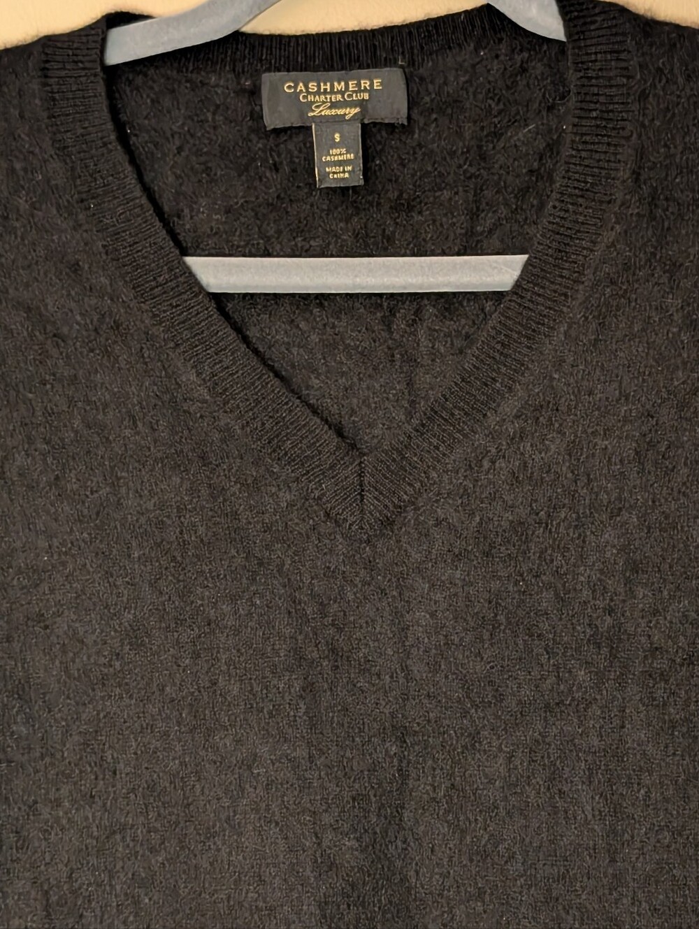 Charter Club Luxury 100% Cashmere V-Neck Sweater solid Black soft cozy small - Picture 5 of 6